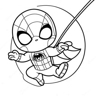 Chibi Spider-Man Svingende Fargeleggingsark 35684-28233