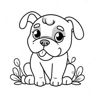 Cute Bulldog Puppy Coloring Page 3571-2845