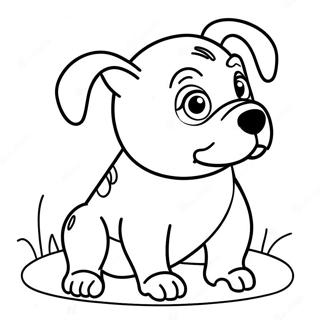 Cute Bulldog Puppy Coloring Page 3571-2846