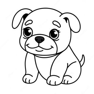 Cute Bulldog Puppy Coloring Page 3571-2847