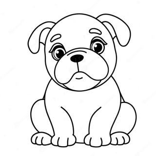 Cute Bulldog Puppy Coloring Page 3571-2848