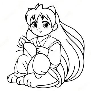 Inuyasha Tetsusaigan Kanssa Värityssivu 35724-28256