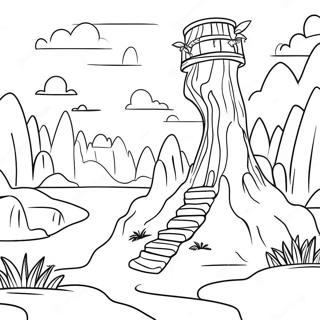 Midjourney Fantasy Landscape Coloring Page 35793-28299