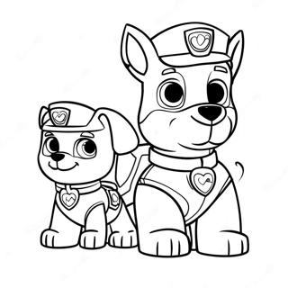 Paw Patrol Valentine Coloring Pages