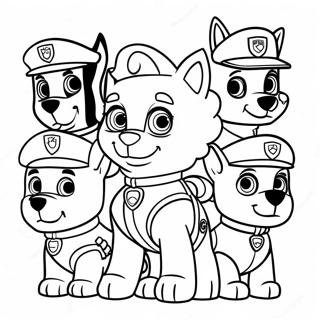 Charming Paw Patrol Characters Coloring Page 35804-28308