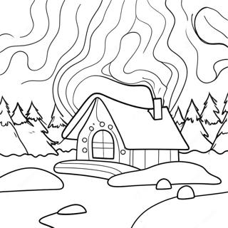 Vibrant Northern Lights Coloring Page 35834-28370