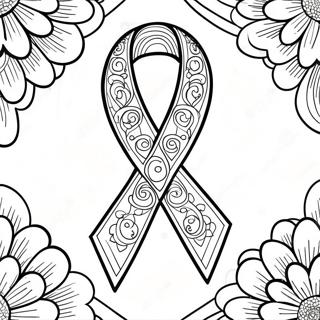 Cancer Ribbon Outline Coloring Pages