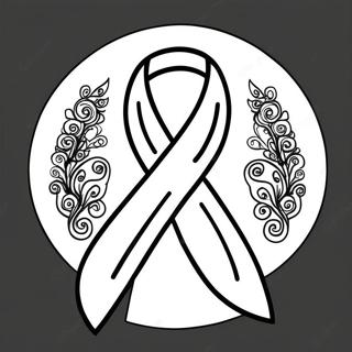 Cancer Ribbon Outline Coloring Pages