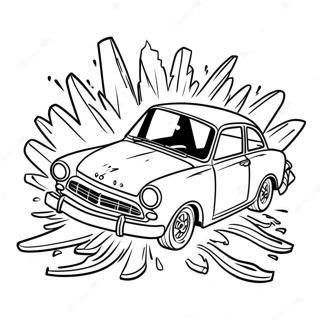 Car Crash Coloring Pages