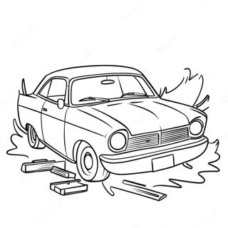 Car Crash Coloring Page 35933-28435