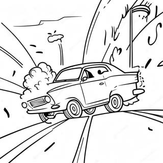 Exciting Car Crash Scene Coloring Page 35934-28421