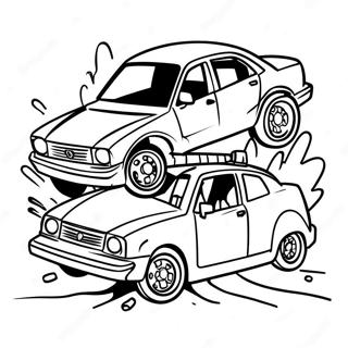 Exciting Car Crash Scene Coloring Page 35934-28422