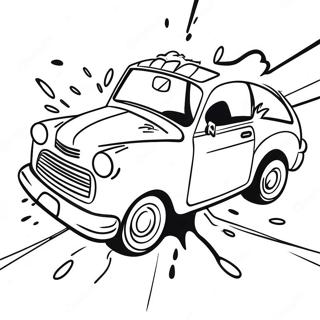 Exciting Car Crash Scene Coloring Page 35934-28423