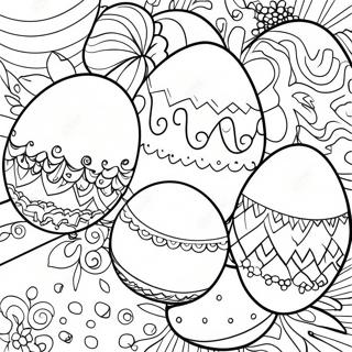 Colorful Easter Eggs Coloring Page 35943-28428