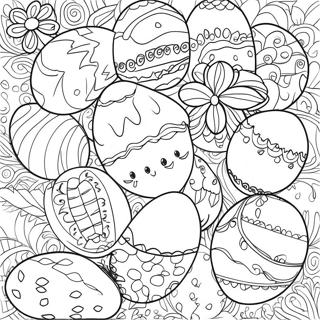 Decorated Easter Eggs Coloring Page 35944-28441