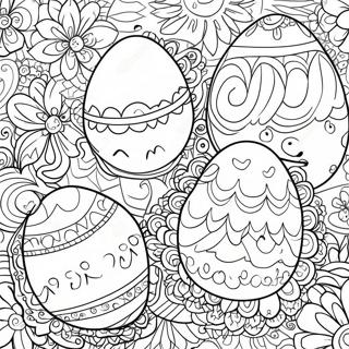 Decorated Easter Eggs Coloring Page 35944-28444