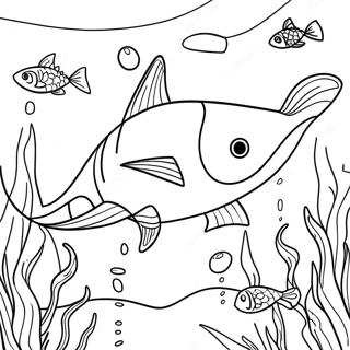 Swordfish Swimming In The Ocean Coloring Page 35973-28452