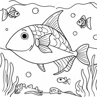 Colorful Swordfish Underwater Scene Coloring Page 35974-28453