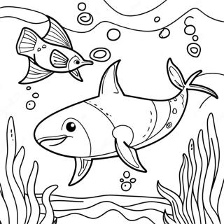 Colorful Swordfish Underwater Scene Coloring Page 35974-28456