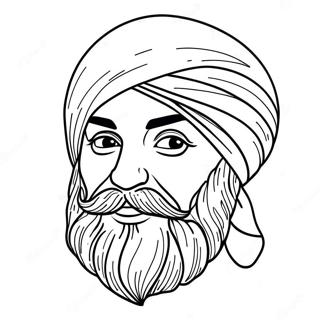 Colorful Sikh Turban Coloring Page 36084-28544