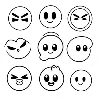 Kleurplaat Van Kleurrijke Emoji-Personages 36104-28553