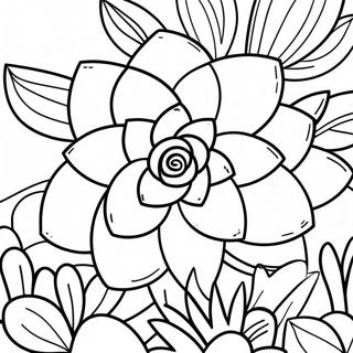 Succulent Plant Coloring Page 3610-2875