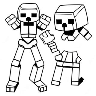 Minecraft Mutant İskelet Boyama Sayfaları