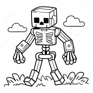 Creepy Minecraft Mutant Skeleton Coloring Page 36114-28566