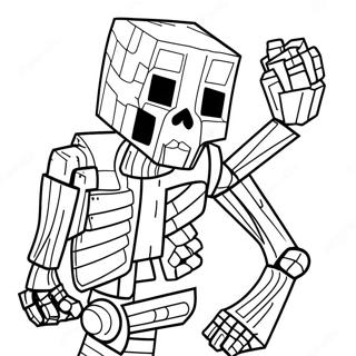 Creepy Minecraft Mutant Skeleton Coloring Page 36114-28568