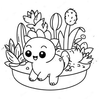 Cute Succulent Garden Coloring Page 3611-2877