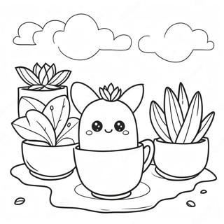 Cute Succulent Garden Coloring Page 3611-2879