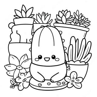 Cute Succulent Garden Coloring Page 3611-2880