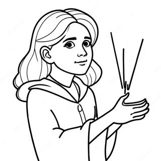 Hermione Casting A Spell Coloring Page 36124-28609