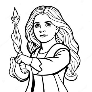 Hermione Casting A Spell Coloring Page 36124-28611