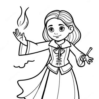 Hermione Casting A Spell Coloring Page 36124-28612