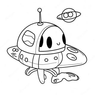 Cute Alien Spaceship Coloring Page 36144-28586