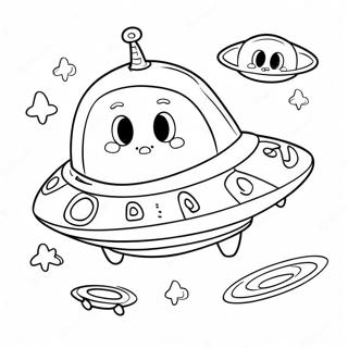 Cute Alien Spaceship Coloring Page 36144-28588