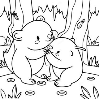 Playful Wombats In The Forest Coloring Page 36154-28594