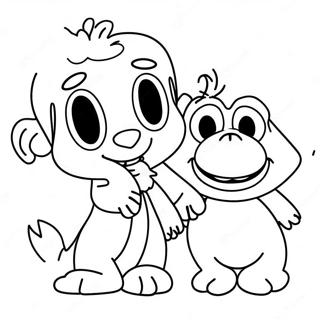 Funny Jeffy With Puppet Coloring Page 36164-28604