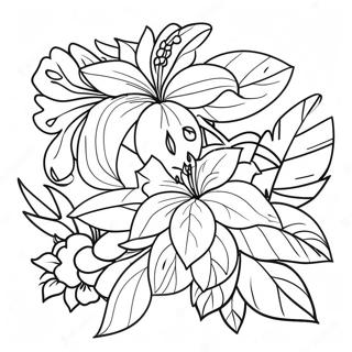 Tropical Flowers Coloring Pages