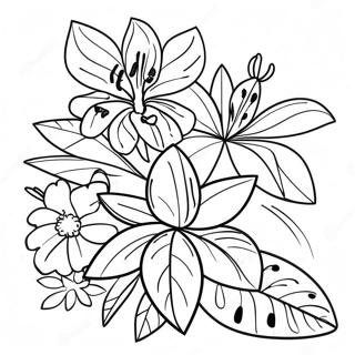 Tropical Flowers Coloring Page 36183-28623