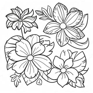 Tropical Flowers Coloring Page 36183-28624