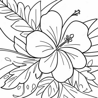 Vibrant Tropical Hibiscus Coloring Page 36184-28636