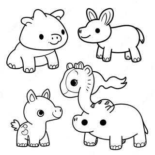 Colorful Felt Animals Coloring Page 3621-2890