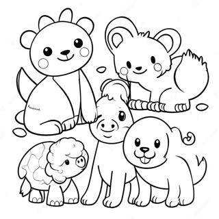 Colorful Felt Animals Coloring Page 3621-2891