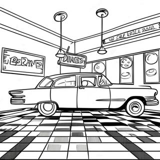 50s Retro Diner Coloring Page 36223-28662