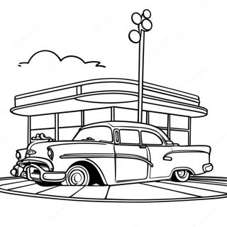 50s Retro Diner Coloring Page 36223-28663