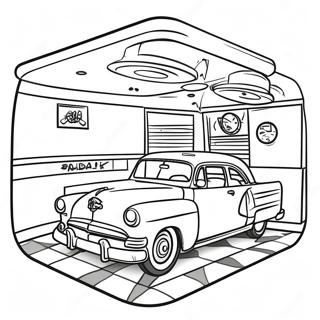 50s Retro Diner Coloring Page 36223-28664