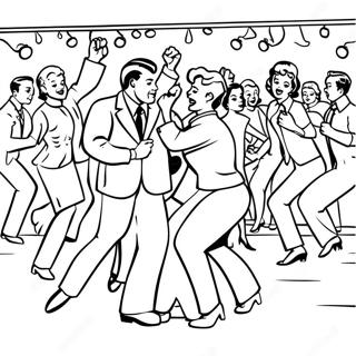 50s Rock And Roll Dance Party Coloring Page 36224-28644