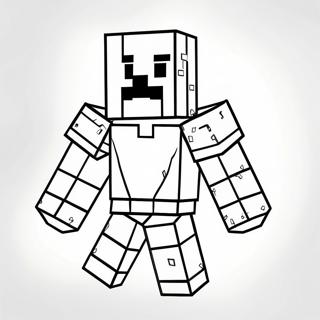 Diamond Armor Minecraft Steve Coloring Pages